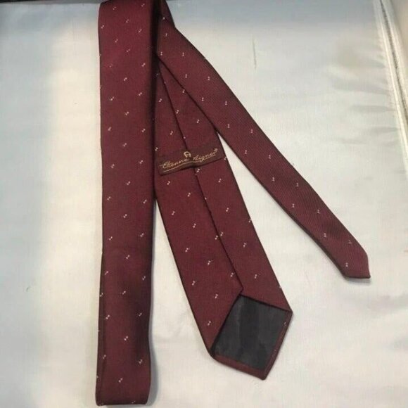 #1494 VTG ETIENNE AIGNER MAROON VINTAGE SILK NECKTIE 57X3 - Picture 3 of 4